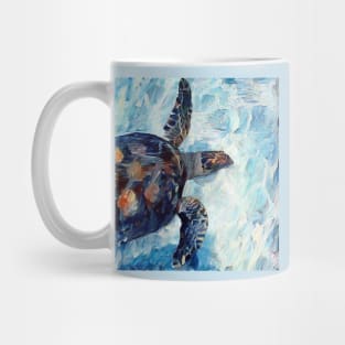 Cute turtle painting (sea turtle, ocean, sea and beach) Mug